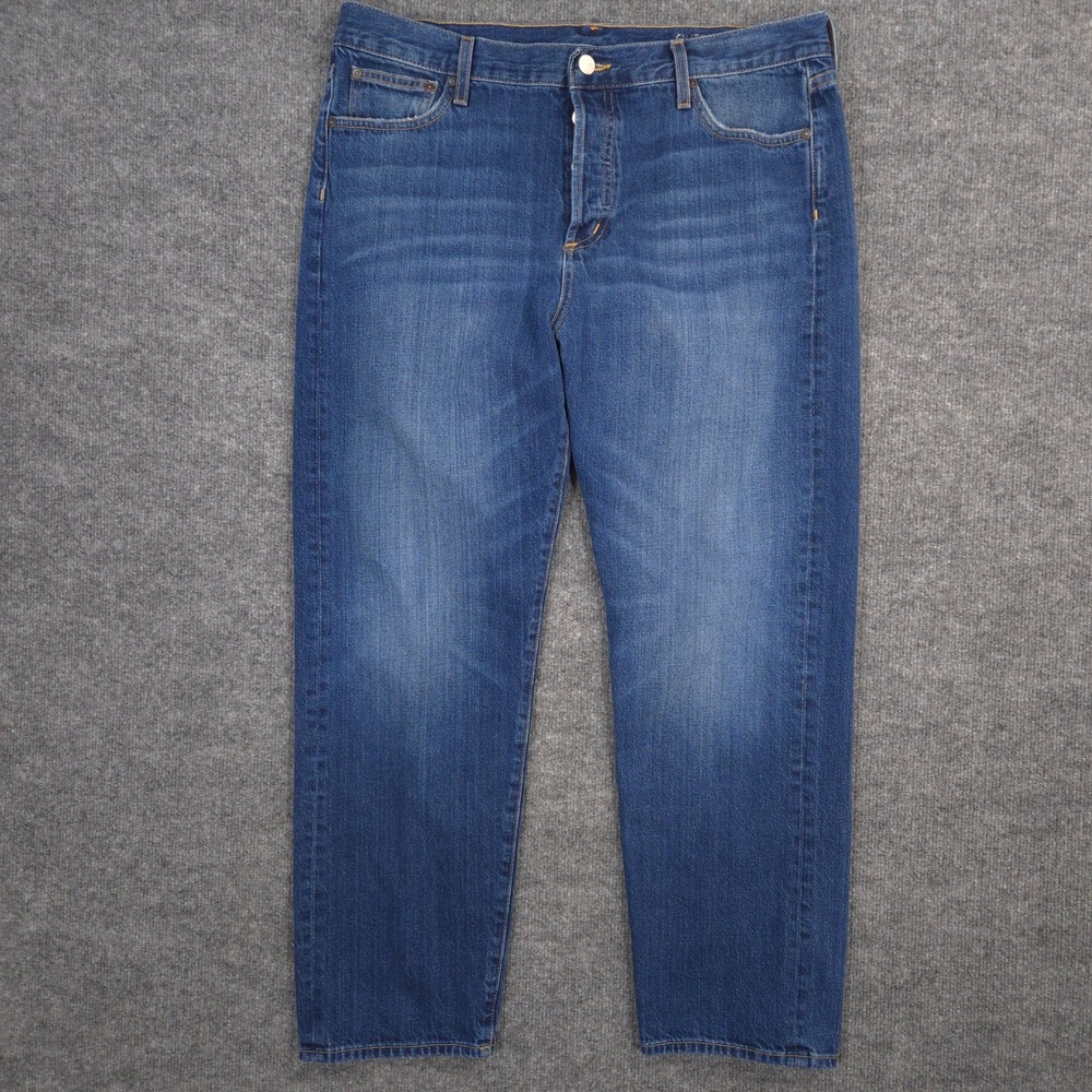 Outerknown‎ Fillmore Boyfriend Jeans Womens 32 Blue Button Fly Medium Wash Denim